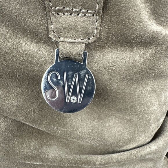 Stuart Weitzman Womans Fur Lined Slouch Mid Calf Boots Size 10 Taupe Brown Suede - Picture 4 of 10